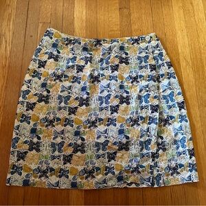 Vintage 90s Anna and Frank Silk Butterfly Skirt, Size M (Petites)
